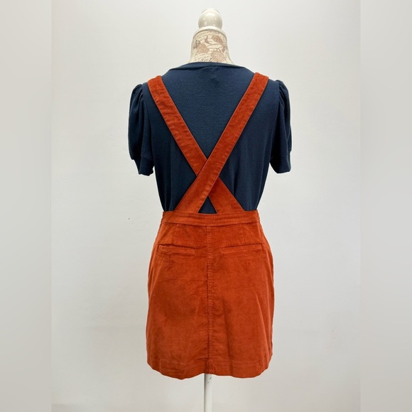 FREE PEOPLE Rust Brown corduroy Old School Love jumper Dress size 4 - Picture 8 of 14
